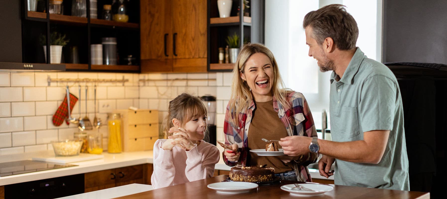 A single-family household enjoying a relaxed moment together at home