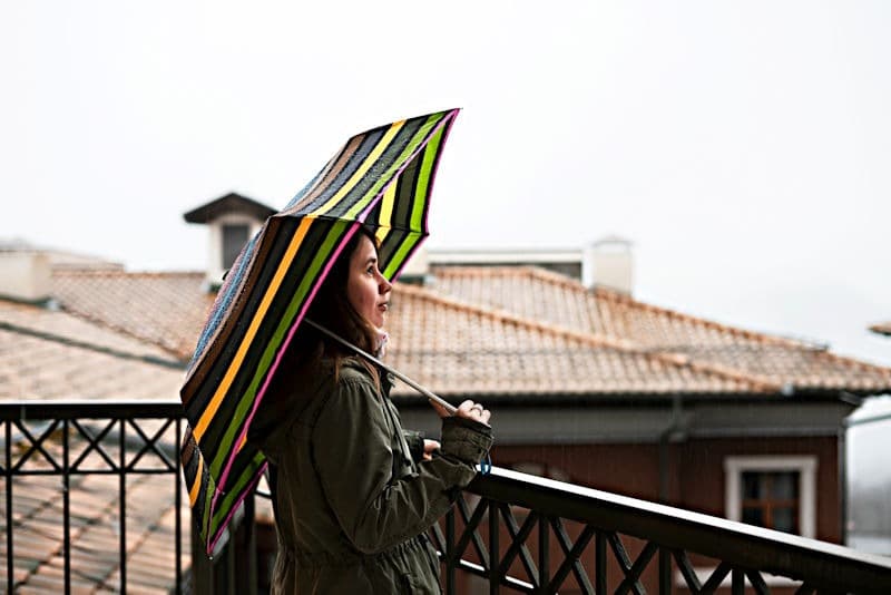 Woman in the rain